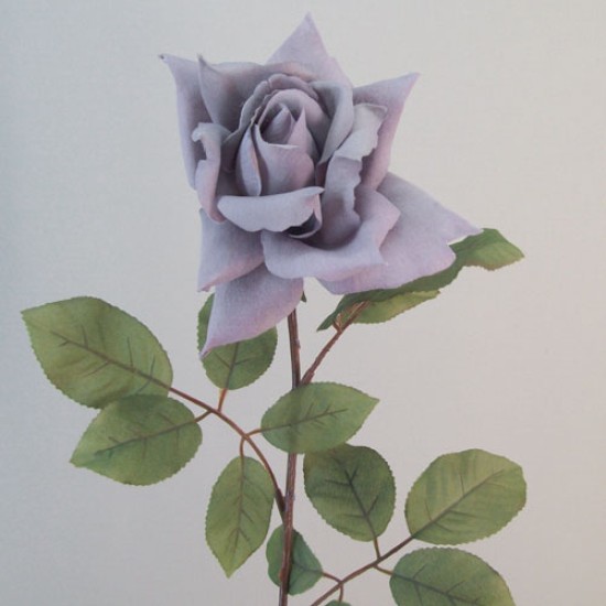 Tea Rose Lavender Grey 66cm Artificial Flowers